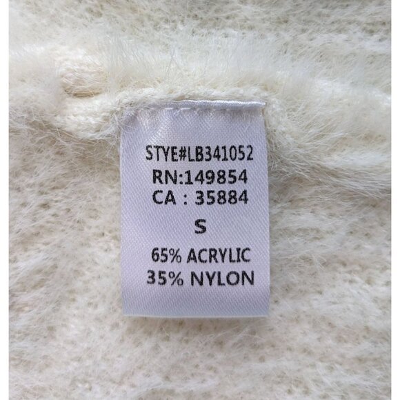SAGE THE LABEL Ivory Fluff Long Sleeve Oversized Open Cardigan Size S - Picture 4 of 7